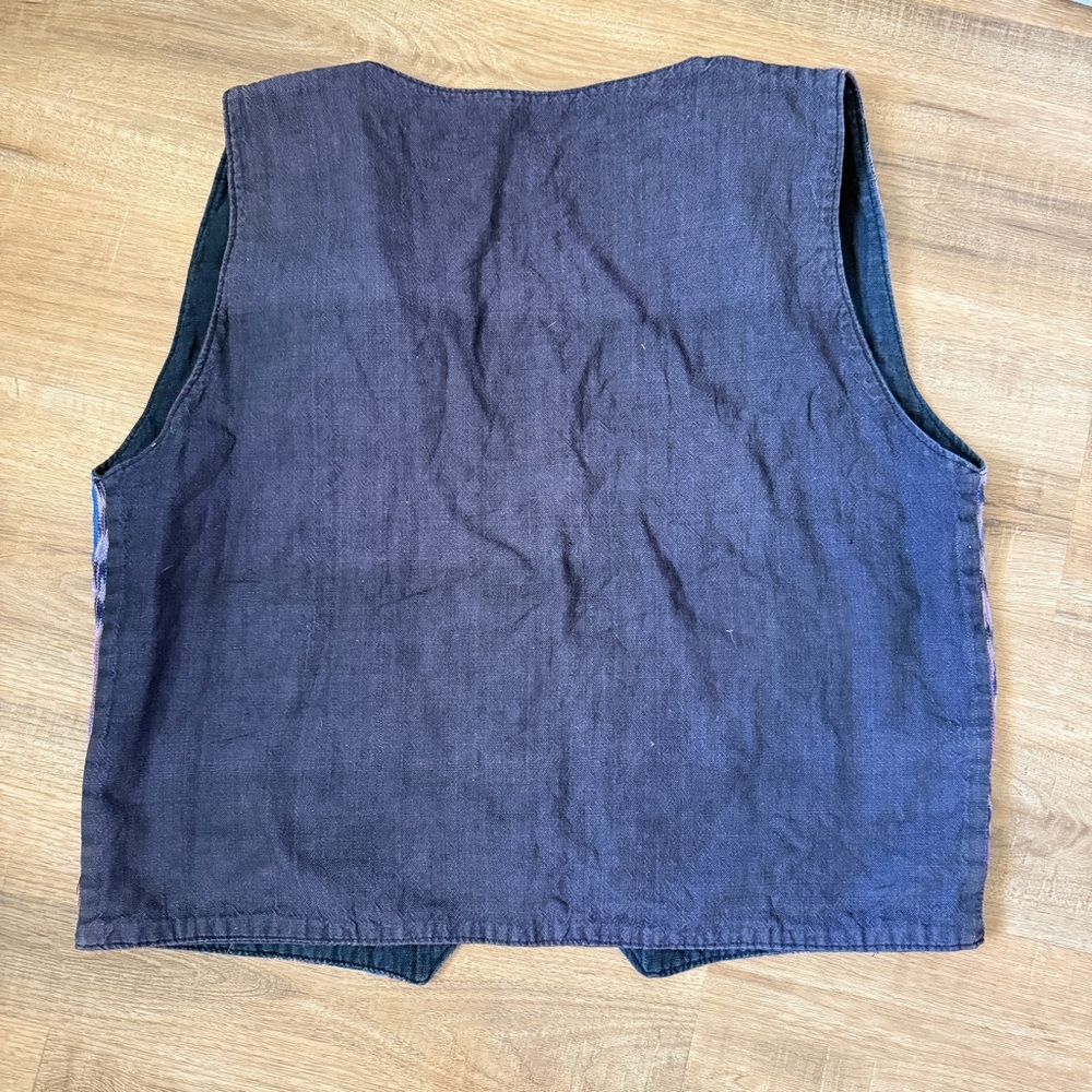 Purple Blue Tapestry Men's Vest Western Boho M - Picture 2 of 4